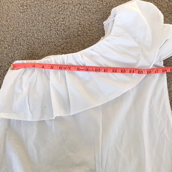 NWT! LOFT Size XS white one shoulder ruffled top - Picture 7 of 8